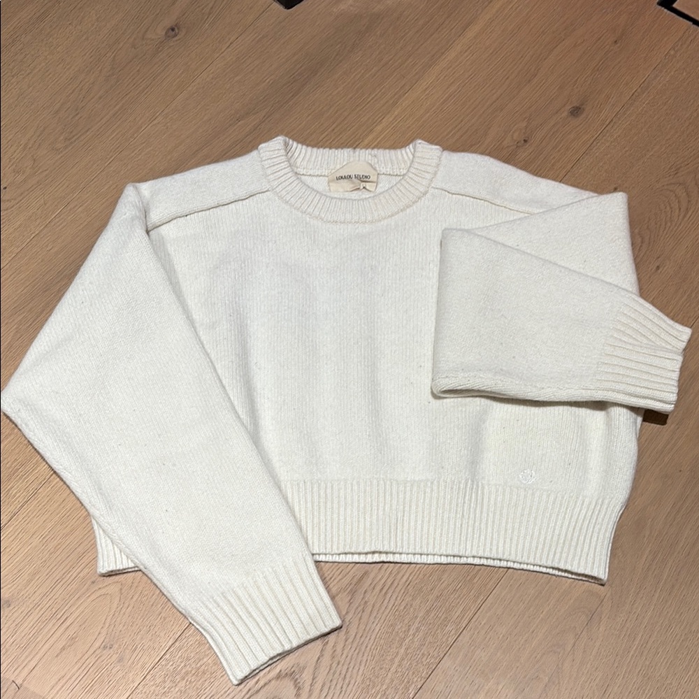 Loulou Studio Cream Crew Neck Sweater